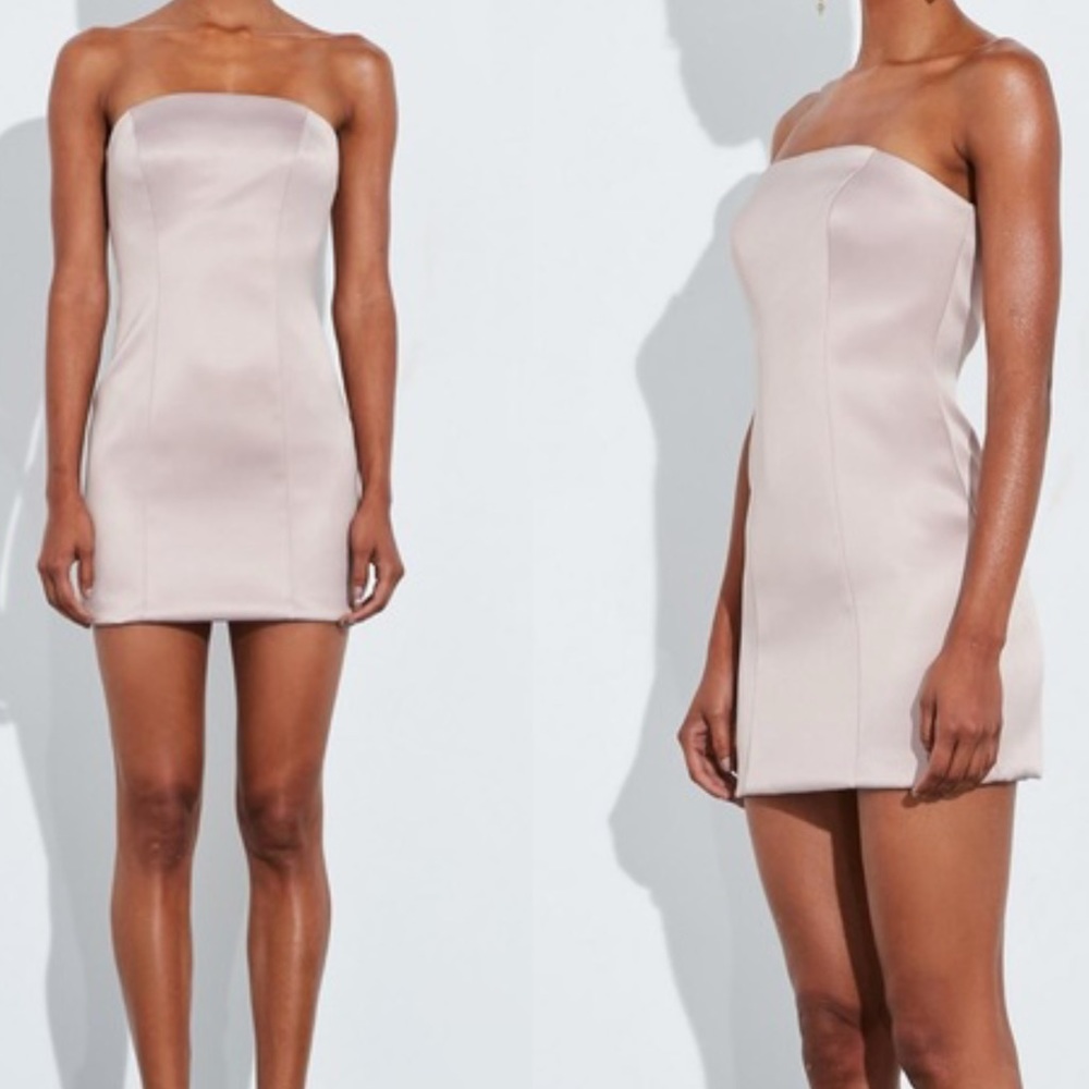 PEACE & LOVE Structured Satin Mini Dress